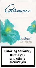 Glamour Super Slims Menthol Cigarettes pack