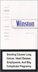 Winston Super Slims White 100s Cigarettes pack